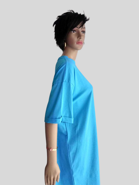 Robe T-Shirt BLEU TURQUOISE