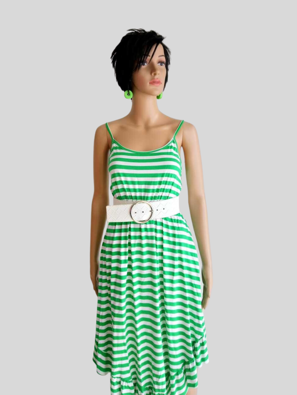Robe à rayures VERTE