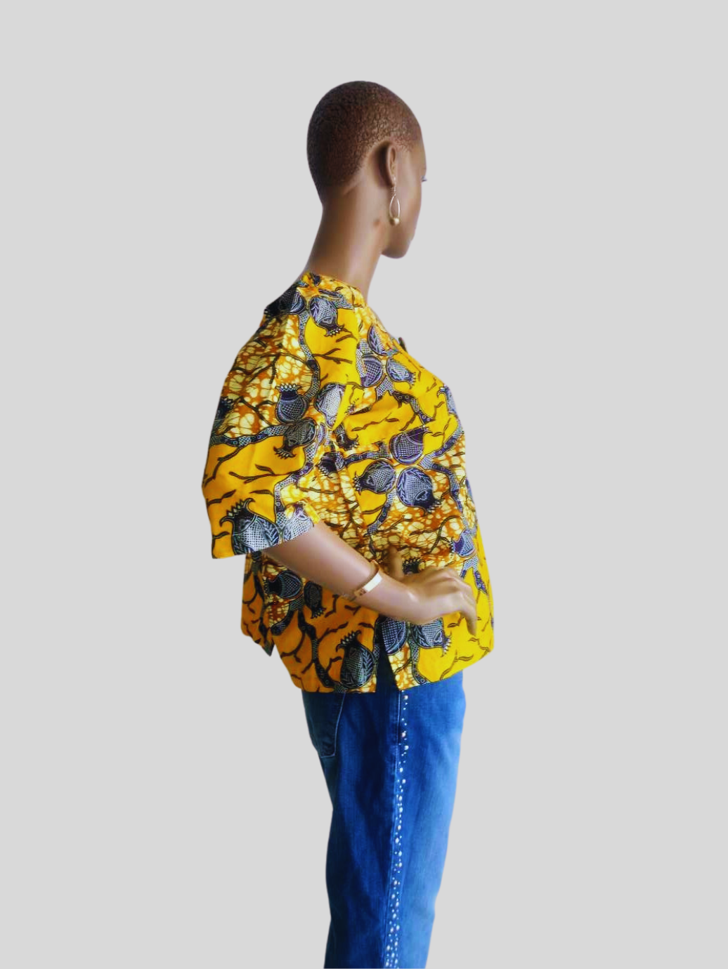 Top en WAX "MODE POPO" JAUNE MOUTARDE