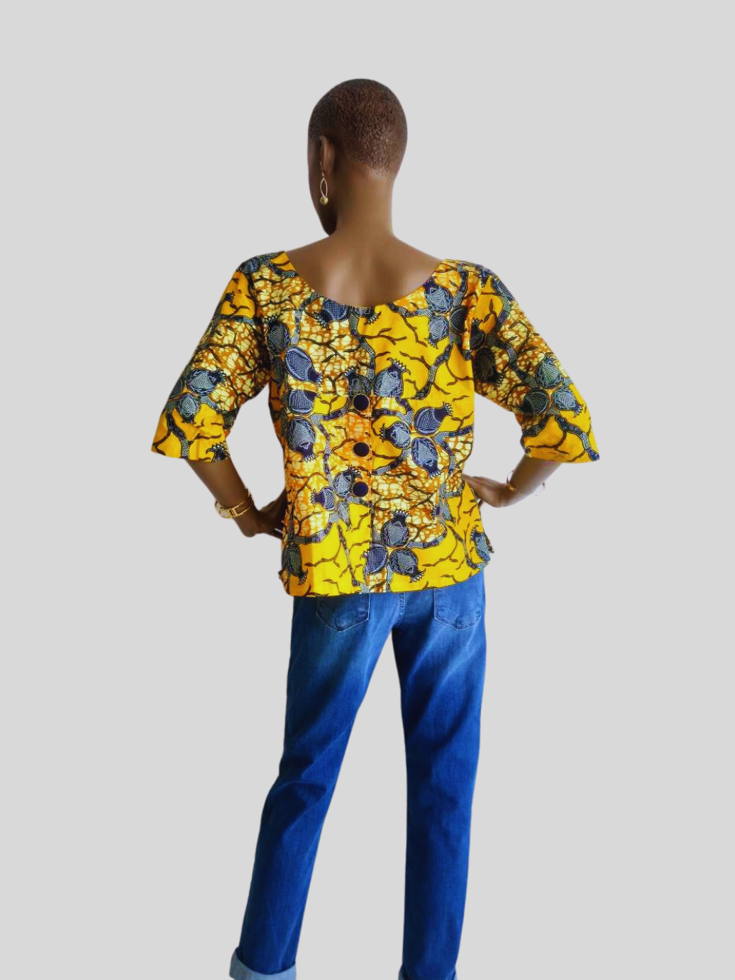 Top en WAX "MODE POPO" JAUNE MOUTARDE