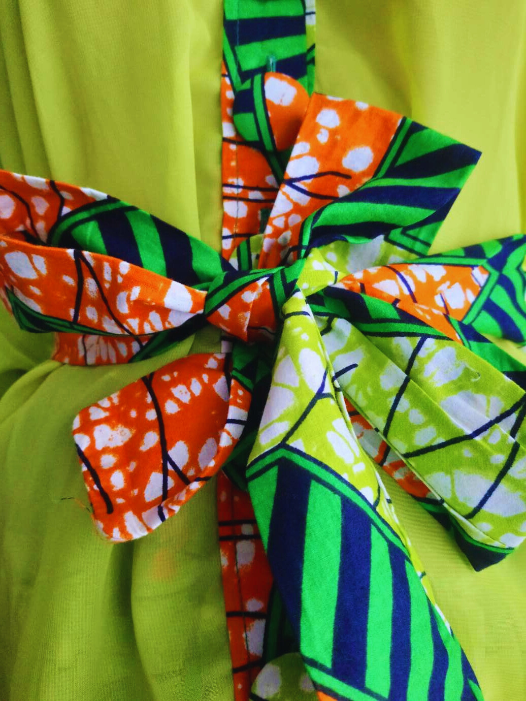 Ensemble VERT ANIS en pagne WAX fait main