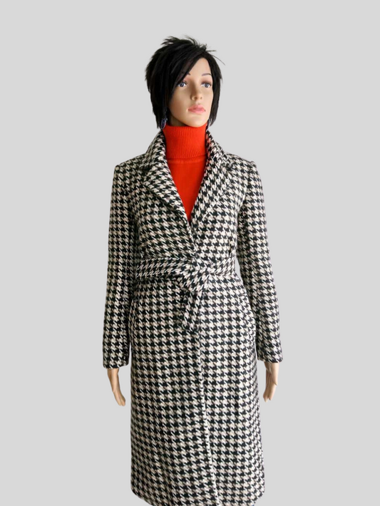 Manteau CAMEL imprimé pied de poule