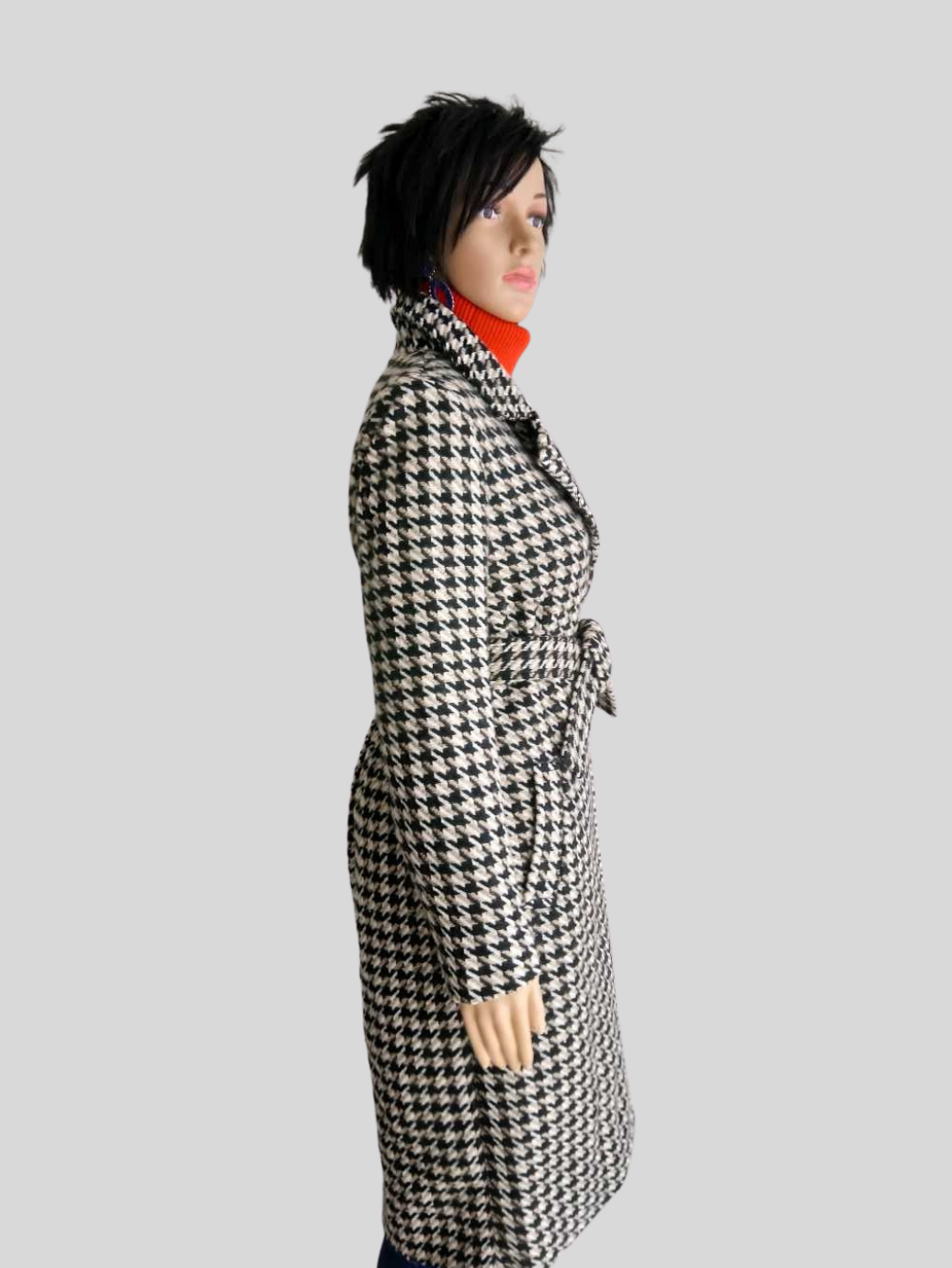 Manteau CAMEL imprimé pied de poule