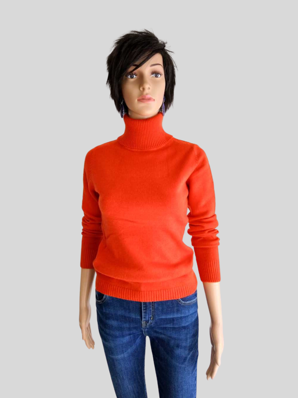Pull col roulé ORANGE
