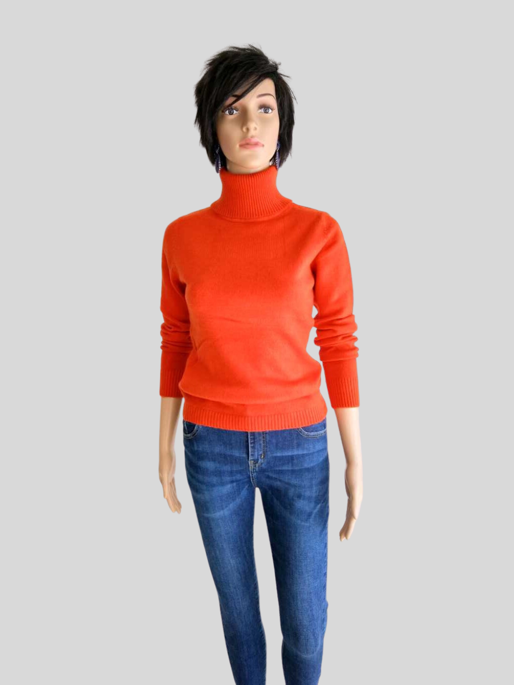 Pull col roulé ORANGE