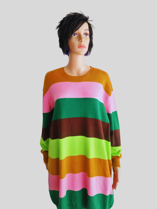 Robe-pull MULTICOLORE à rayures