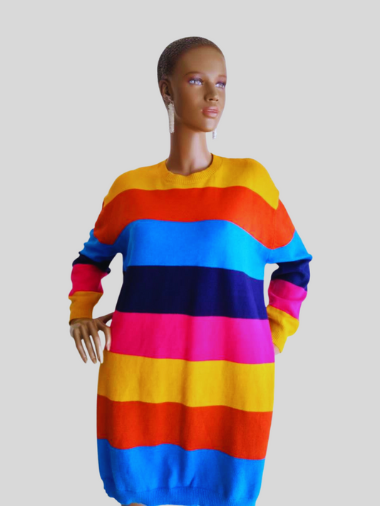 Robe-pull MULTICOLORE à rayures