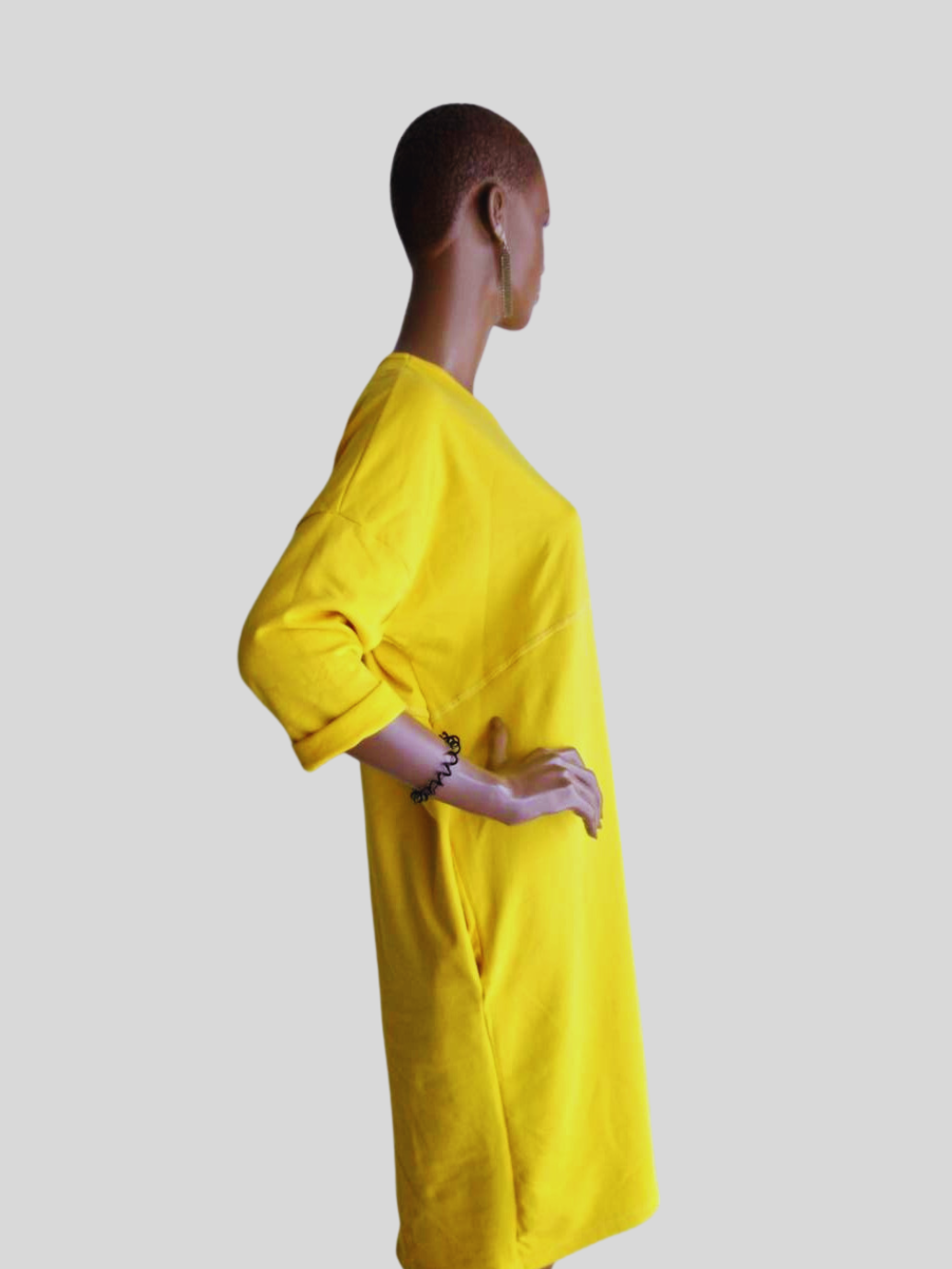 Robe T-shirt JAUNE imprimée