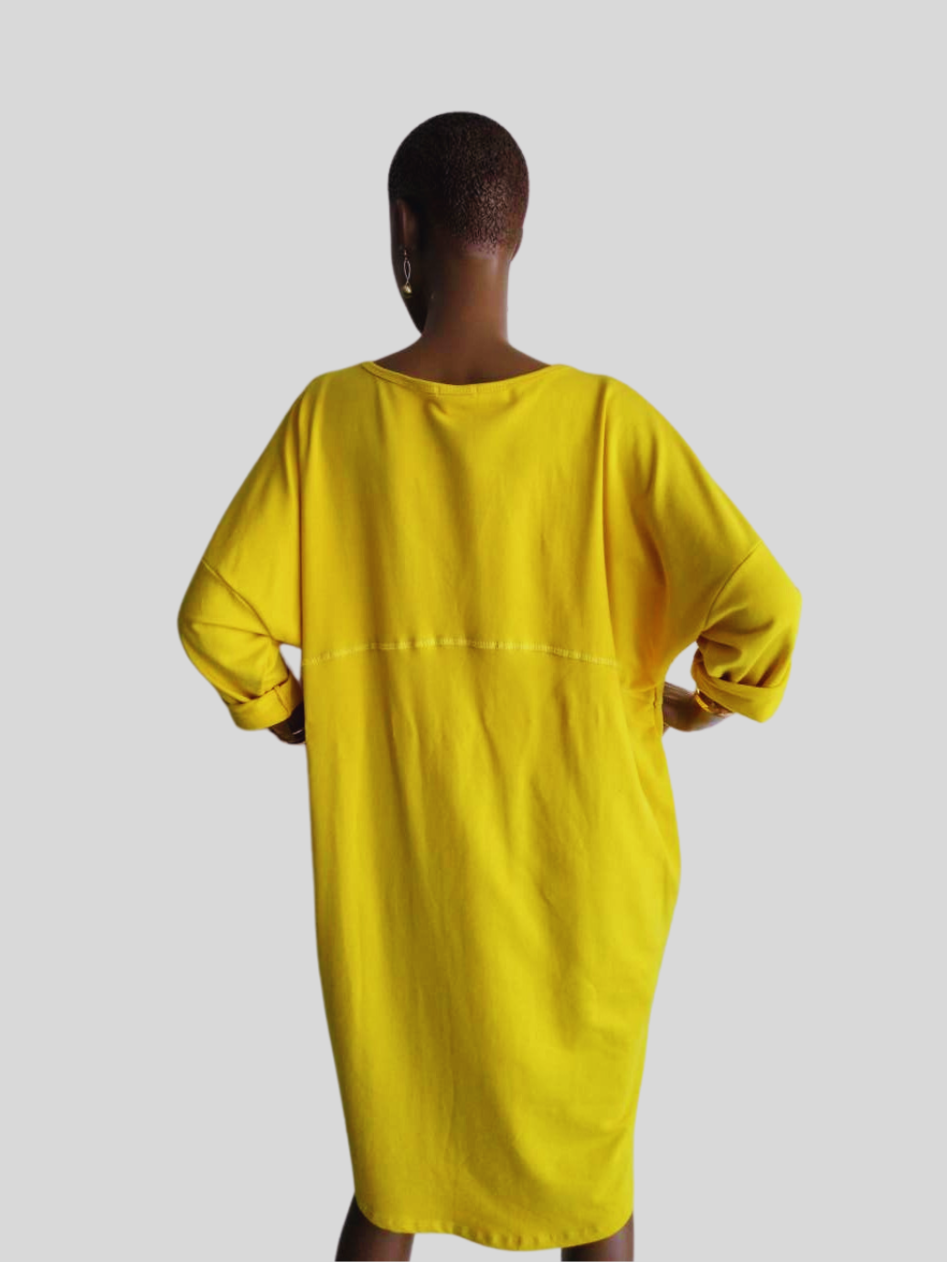 Robe T-shirt JAUNE imprimée