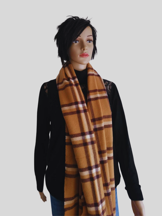 Écharpe CAMEL imprimée à carreaux