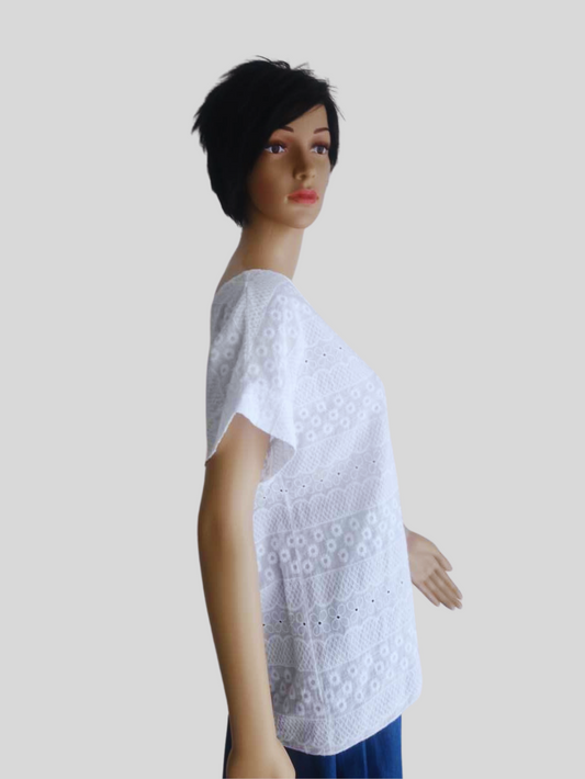 Blouse BLANCHE brodée en coton