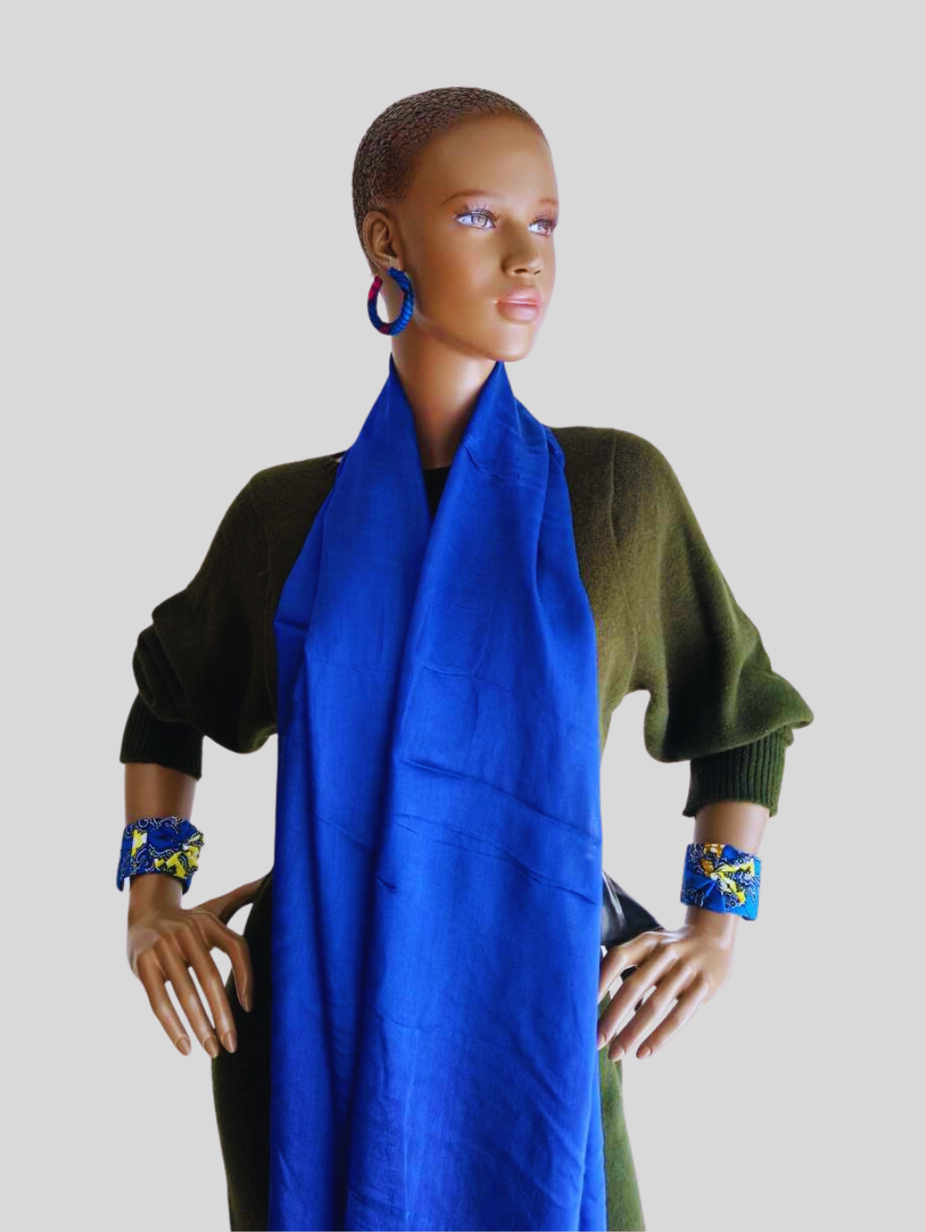 Foulard BLEU ÉLECTRIQUE en coton