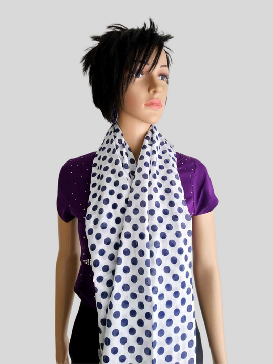 Foulard BLANC à pois