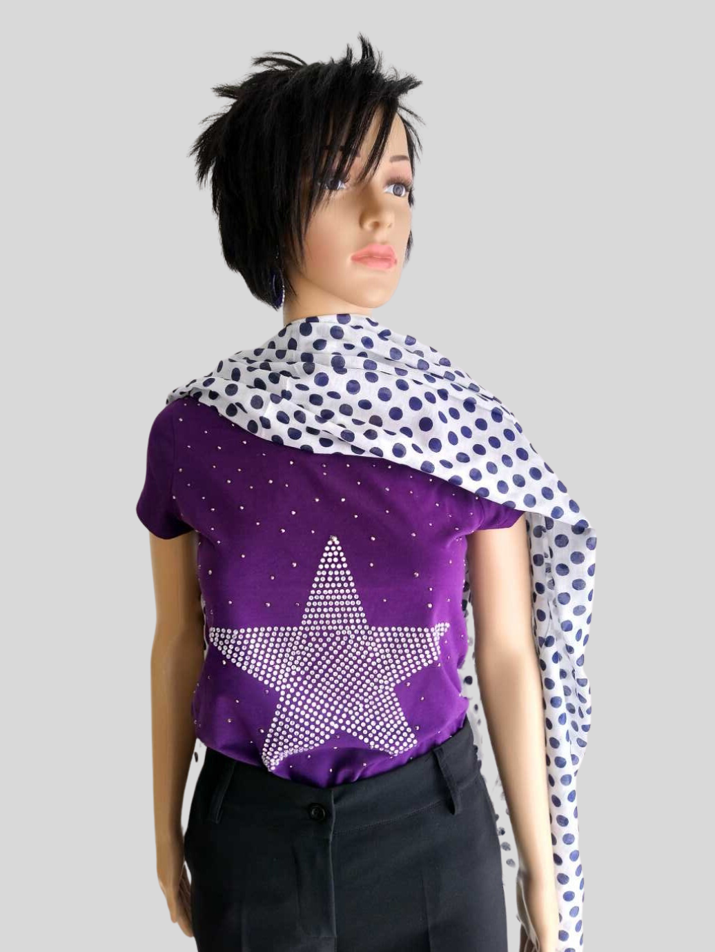 Foulard BLANC à pois