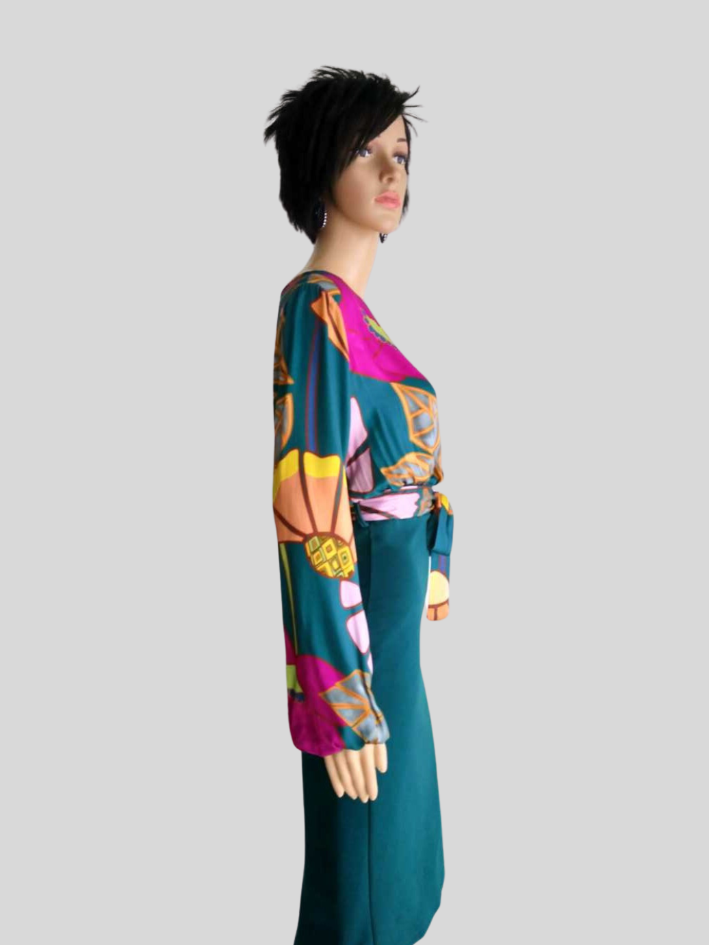 Robe crayon VERTE imprimée à fleurs