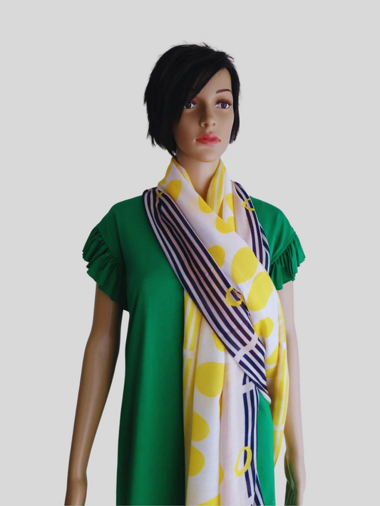 Foulard à pois JAUNE