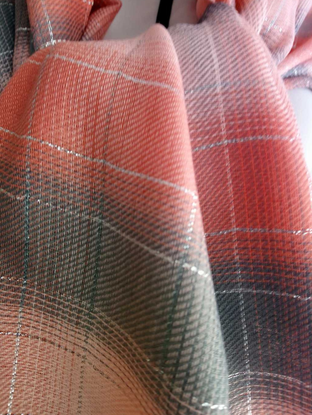 Foulard CORAIL scintillant à carreaux