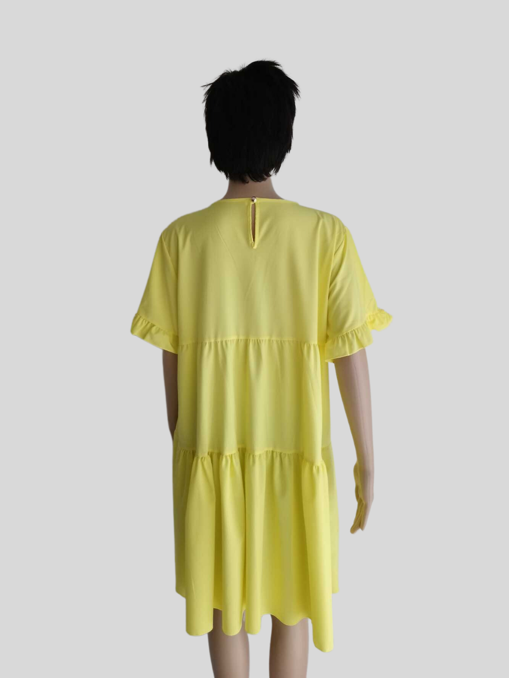 Robe JAUNE à manches à volants
