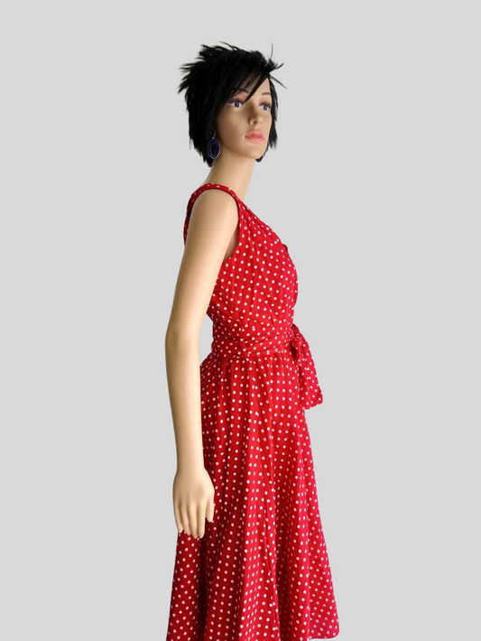 Robe ROUGE imprimée à pois