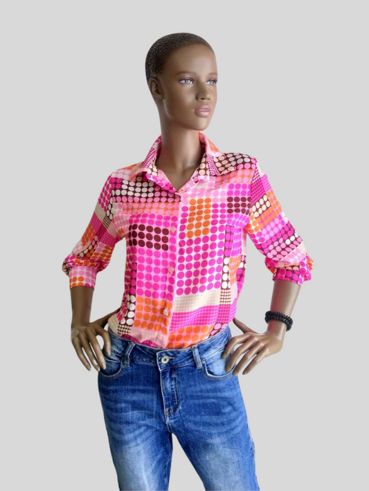 Chemisier ROSE imprimé à pois