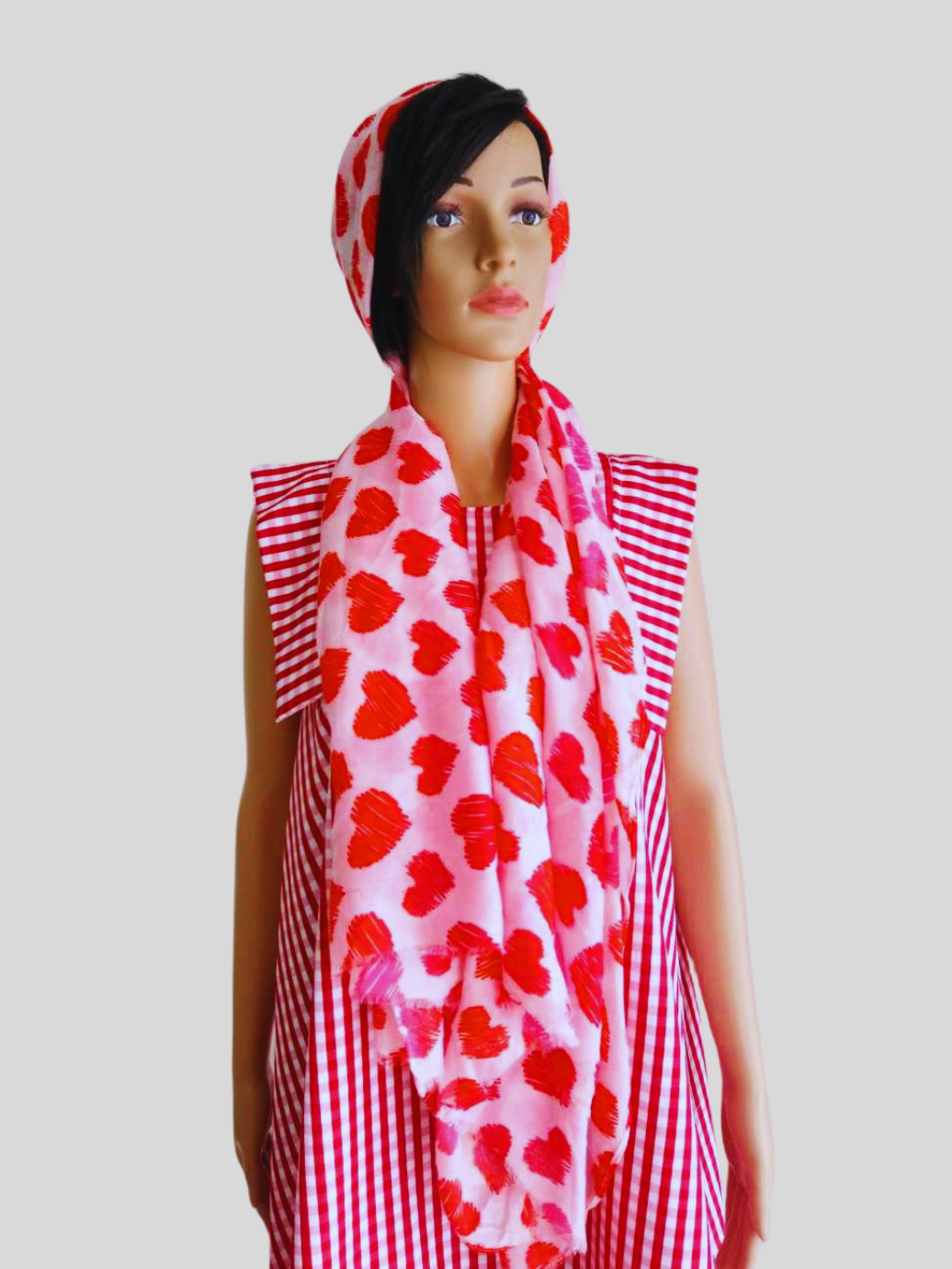 Foulard ROUGE motif cœur