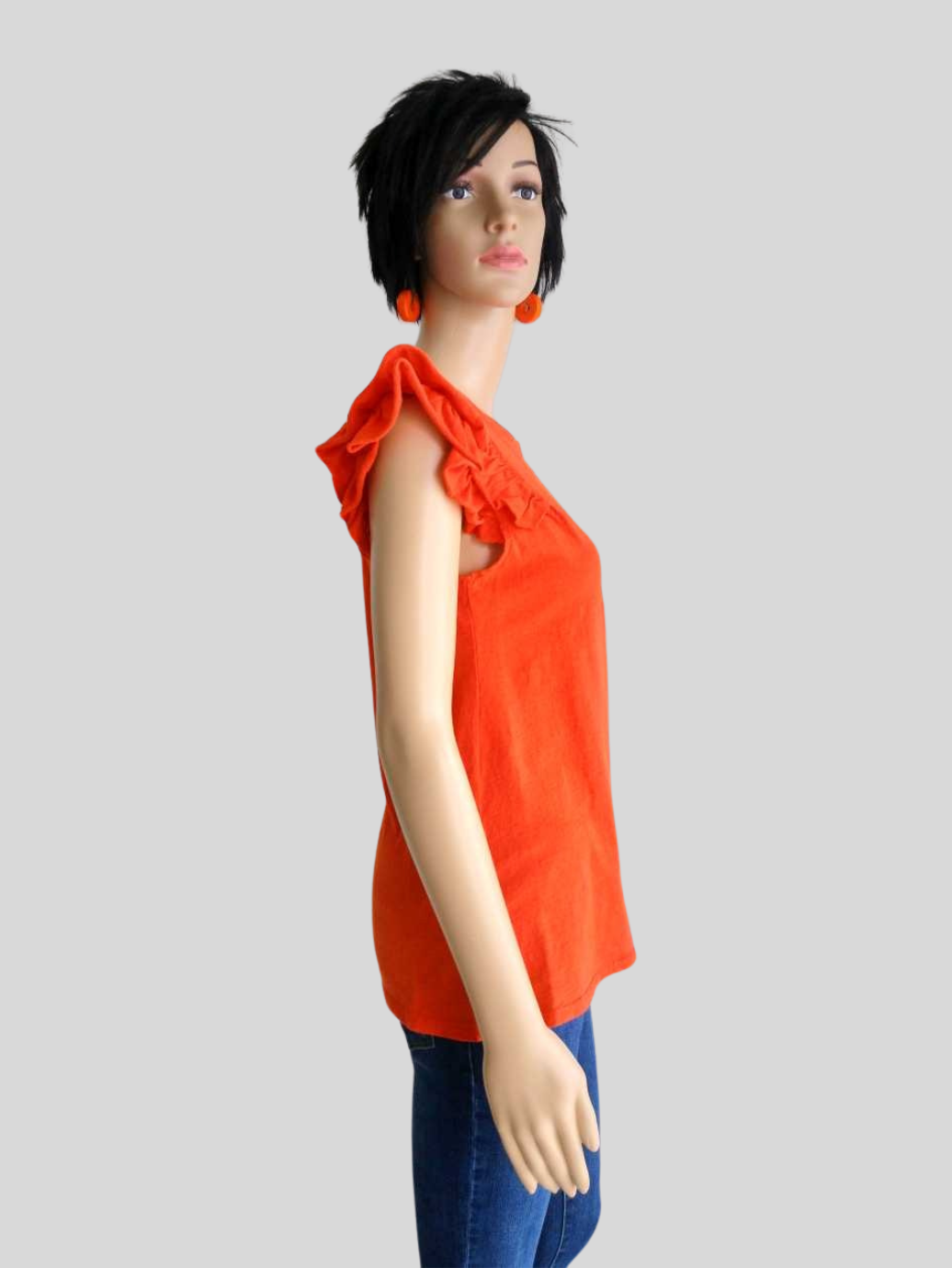 T-shirt ORANGE à volants
