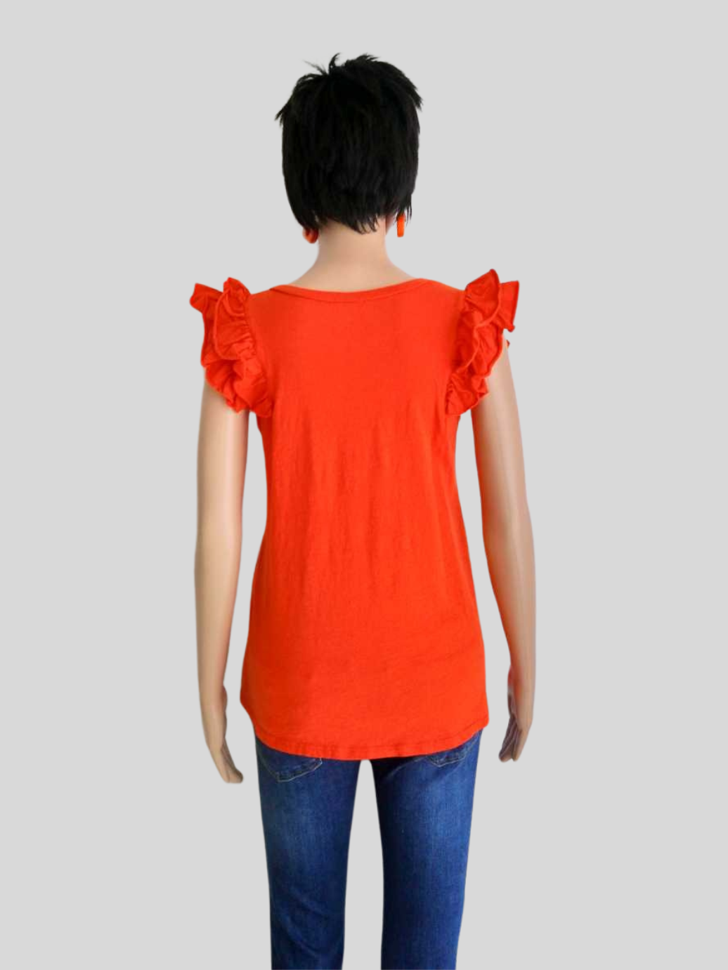 T-shirt ORANGE à volants