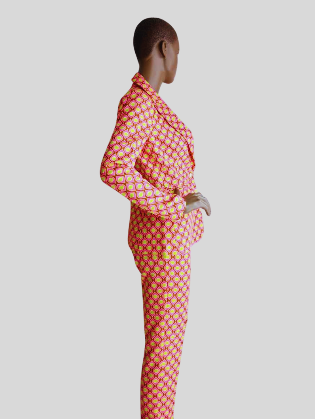 Tailleur pantalon ROSE ORANGÉ imprimé