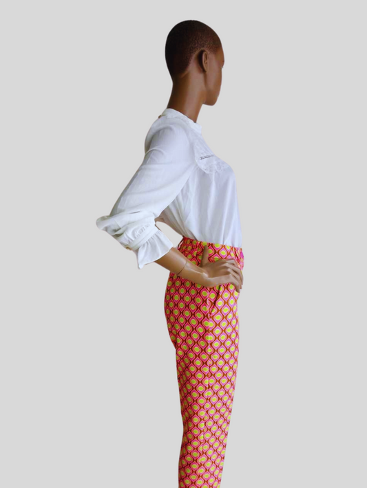 Pantalon 7/8 ROSE ORANGÉ imprimé