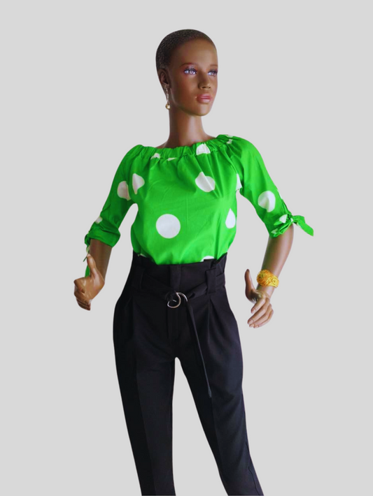 Pantalon taille haute NOIR à nouer