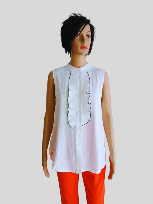 Chemise BLANC CASSÉ à volants