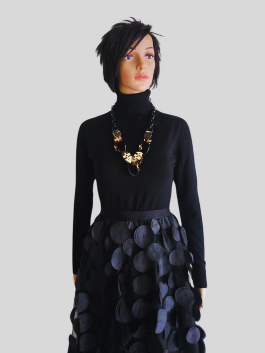 Jupe longue en tulle noire à pois - glamour & élégance assumée