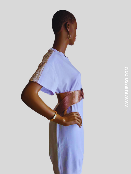 Ceinture BRONZE large en cuir à boucle