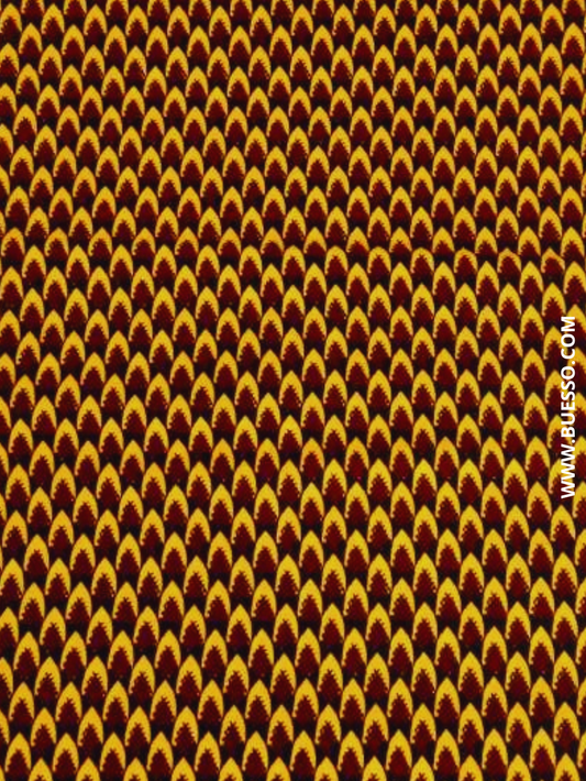 Pagne WAX écaille de poisson JAUNE & NOIR