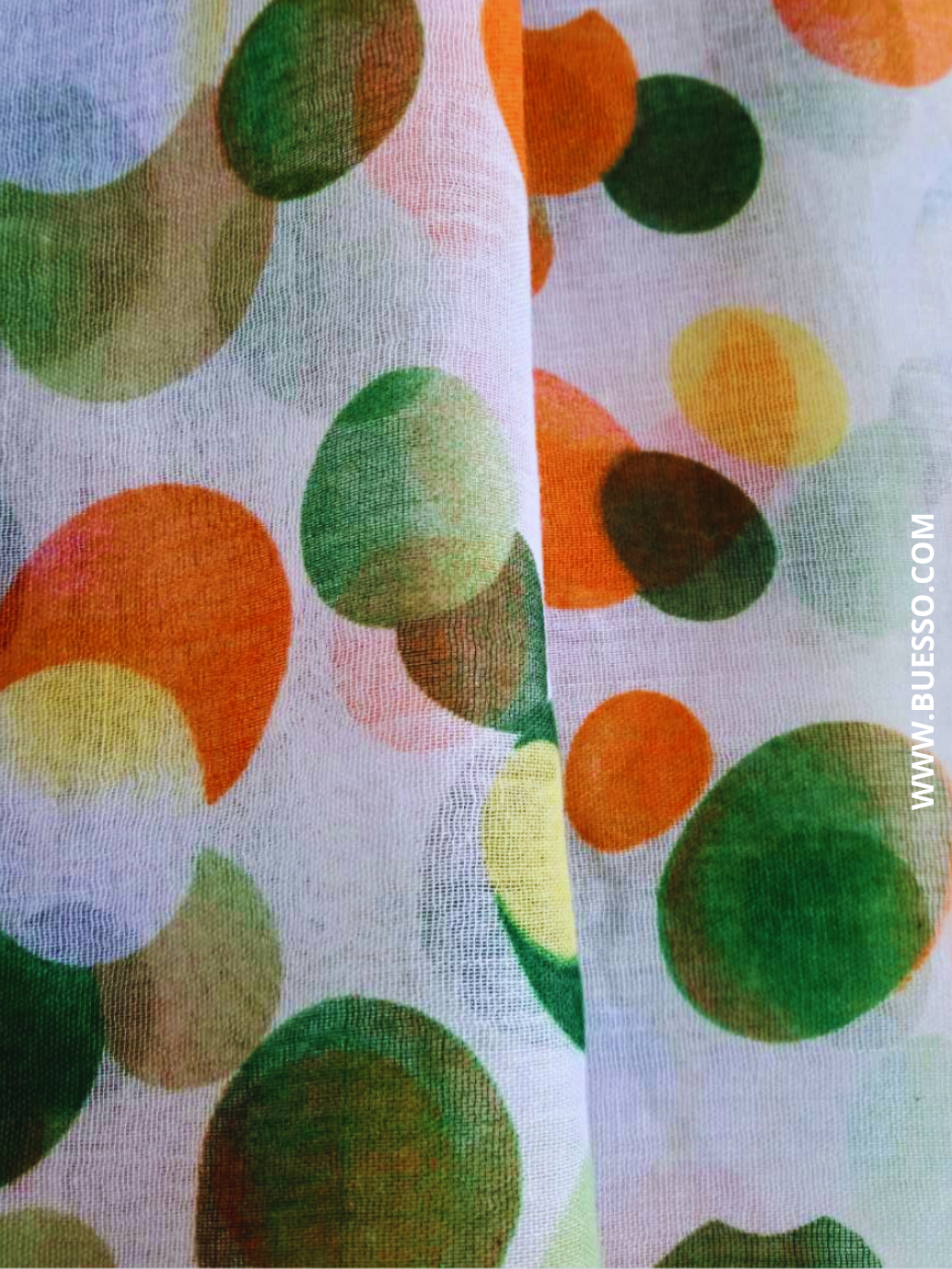 Foulard imprimé à pois VERT & ORANGE