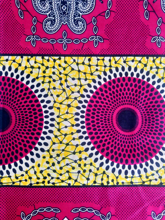 Pagne WAX DISQUE ROSE FUCHSIA