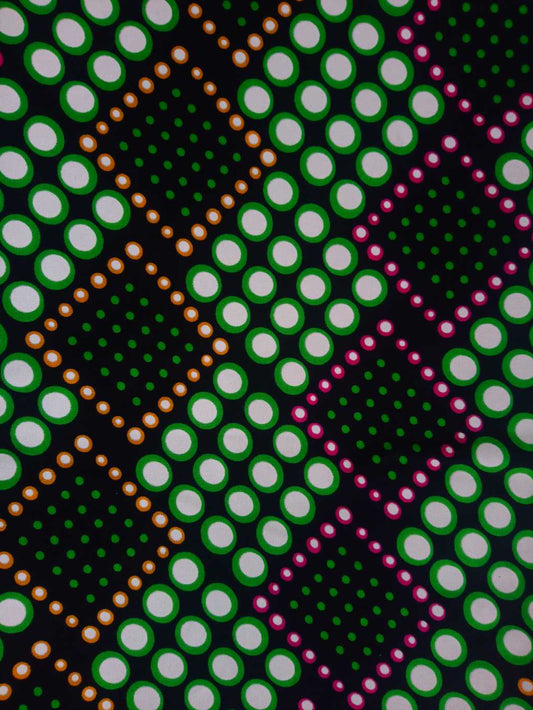 Buesso - Pagne WAX GRAPHIQUE VERT pour femmes