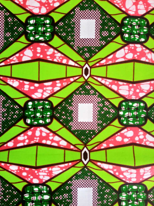 Pagne WAX VERT PIERRES PRÉCIEUSES