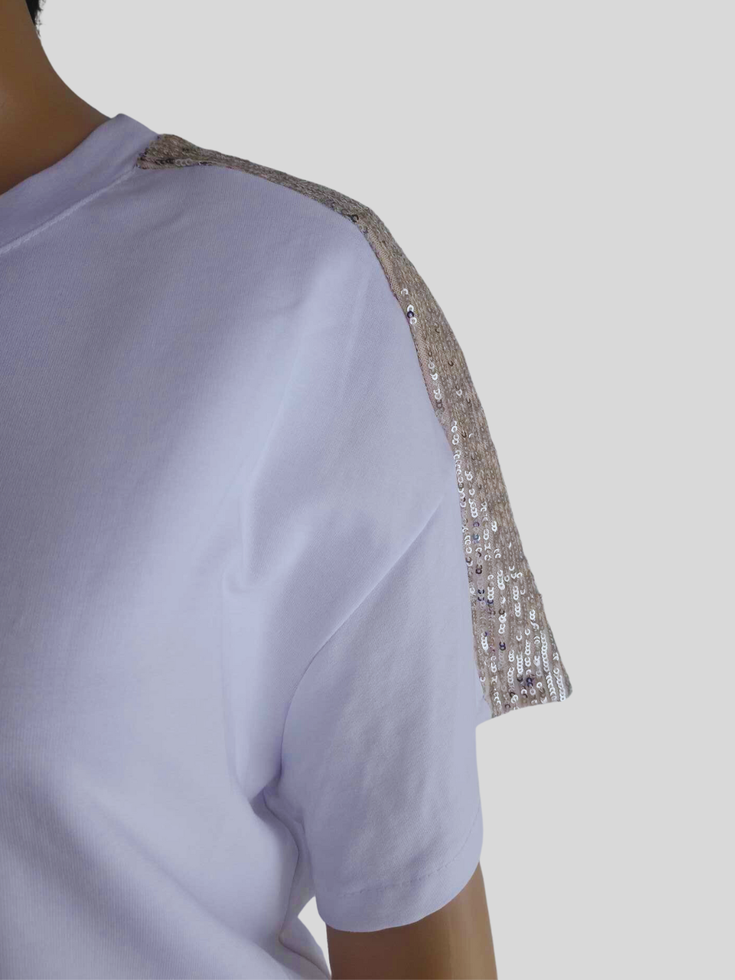 Robe T-Shirt BLANCHE à paillettes