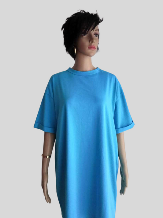 Robe T-Shirt BLEU TURQUOISE