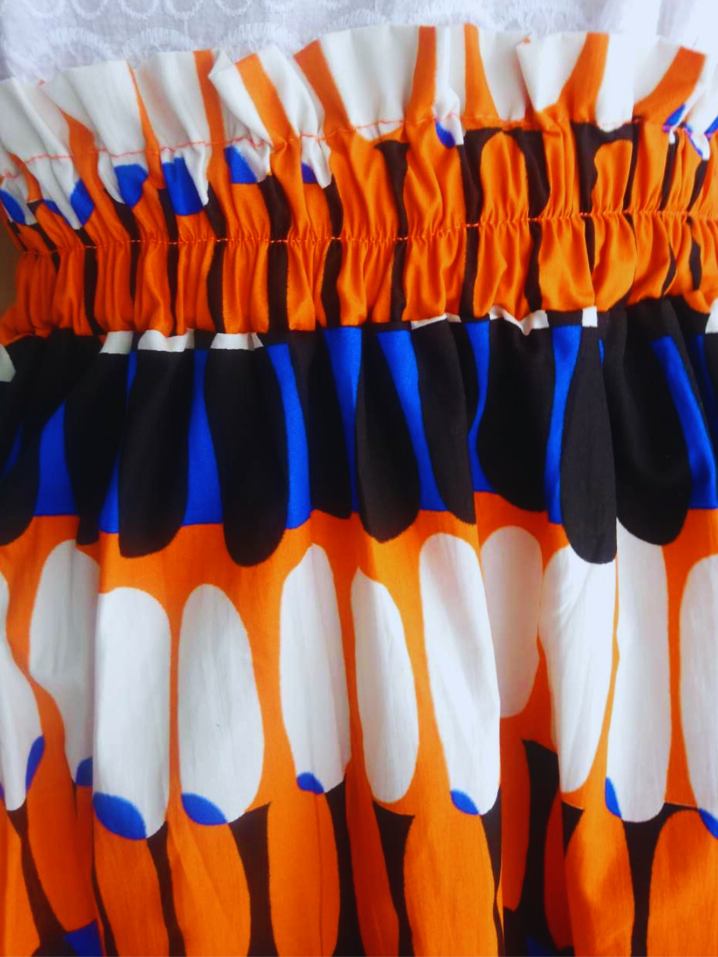 Jupe imprimée ORANGE taille haute