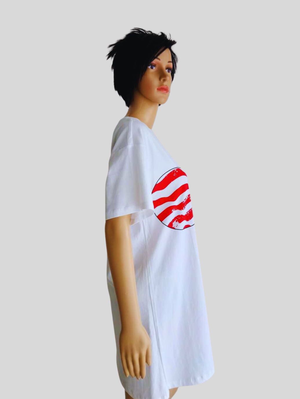 Robe T-shirt BLANCHE à l'effigie du drapeau américain