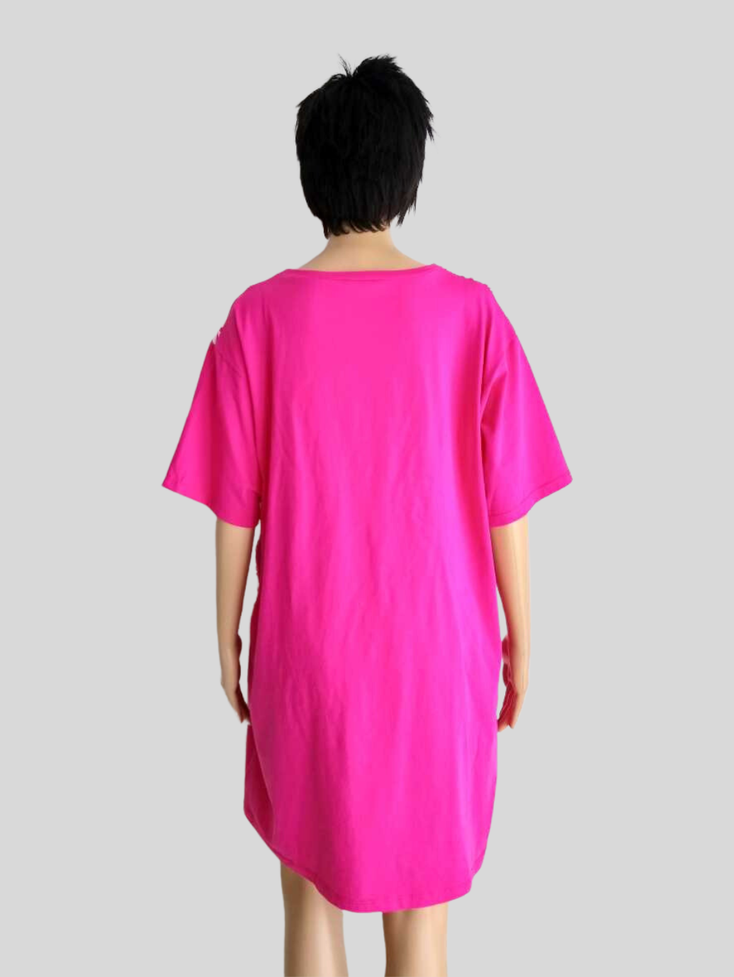 Robe T-Shirt ROSE FUCHSIA imprimée