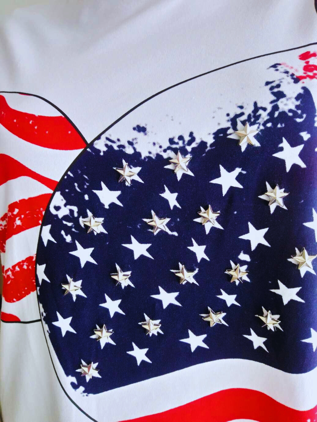 Robe T-shirt BLANCHE à l'effigie du drapeau américain