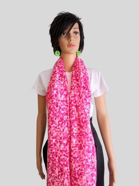 Foulard ROSE FUCHSIA imprimé à pois 