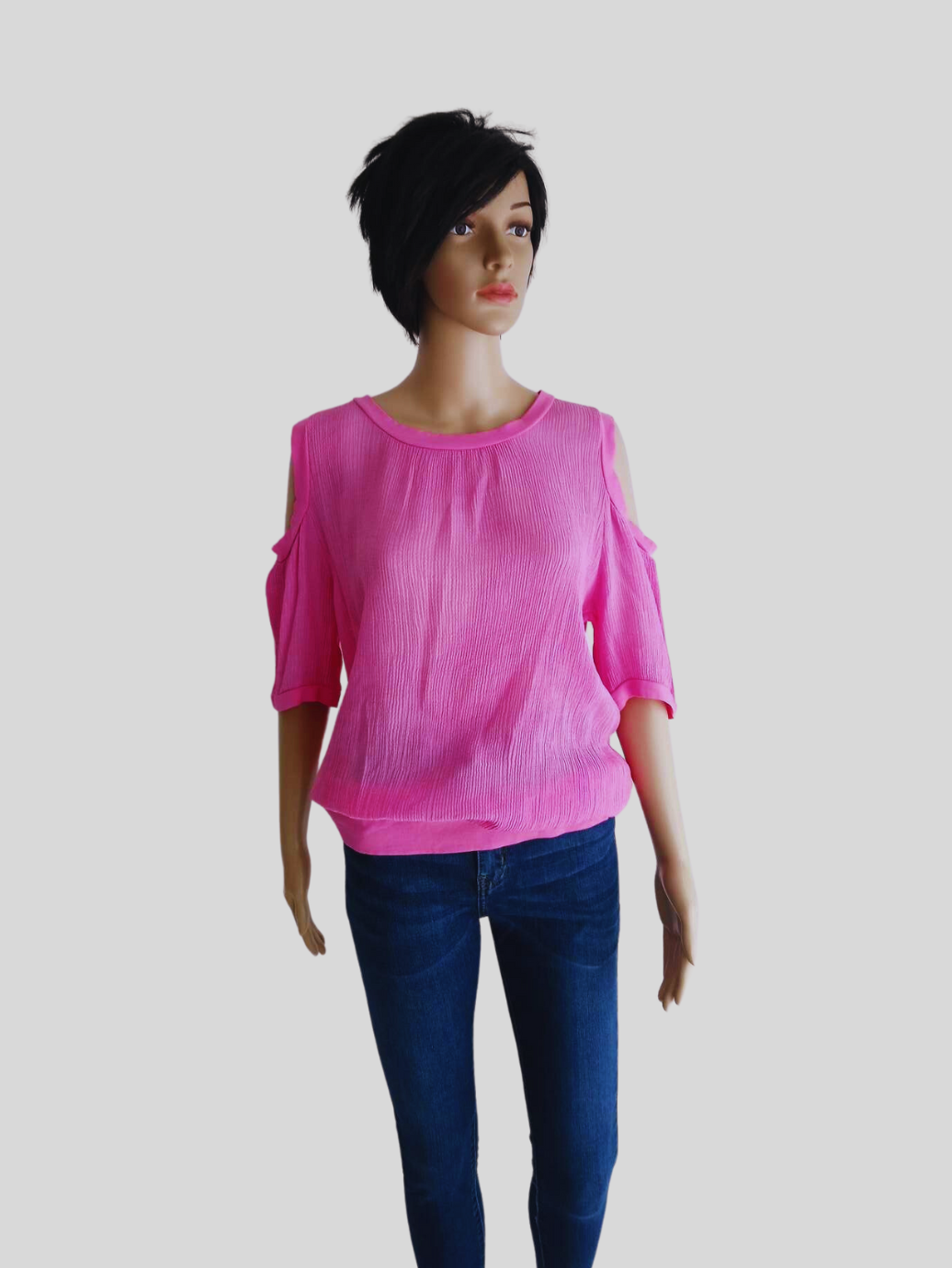 Blouse ROSE DRAGÉE à manches 3/4 ouvertes