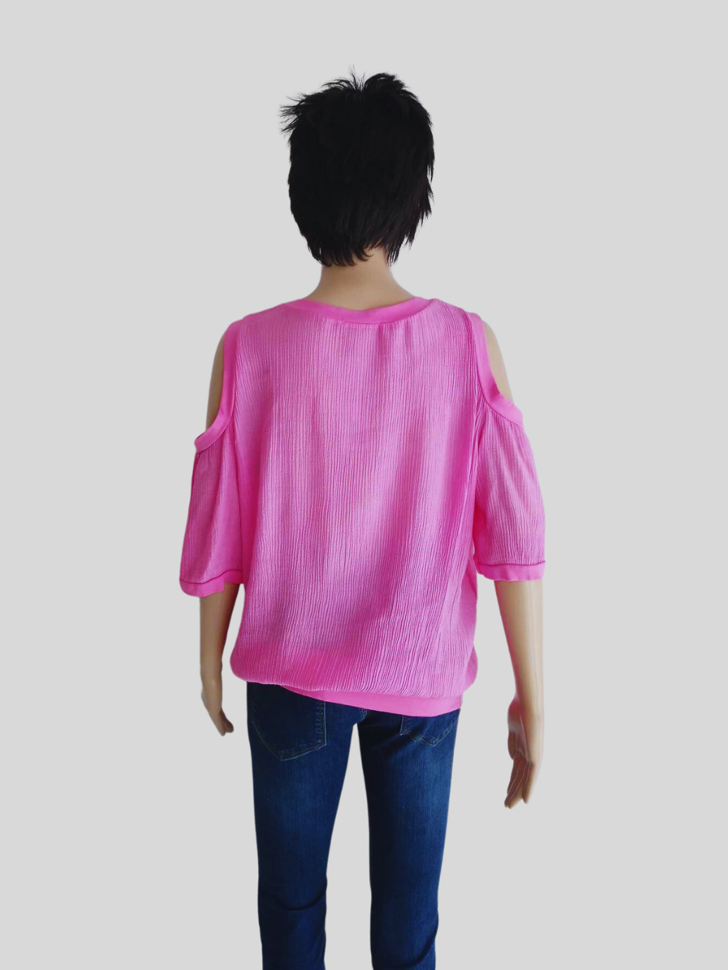 Blouse ROSE DRAGÉE à manches 3/4 ouvertes