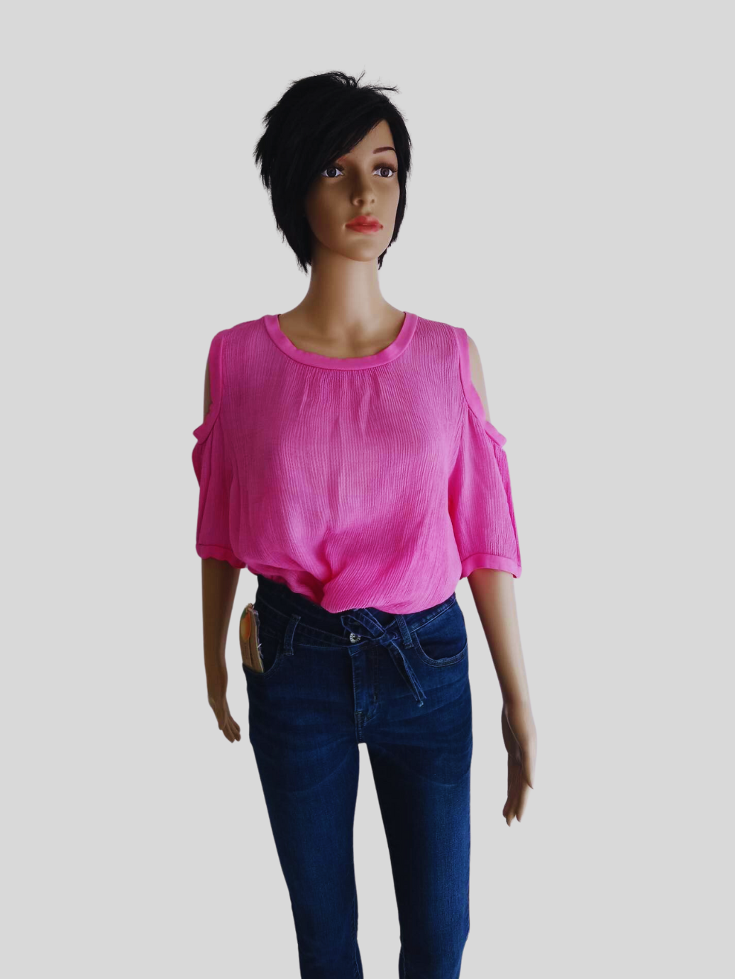 Blouse ROSE DRAGÉE à manches 3/4 ouvertes