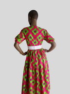 Robe CORAIL ROUGE imprimée à fleurs