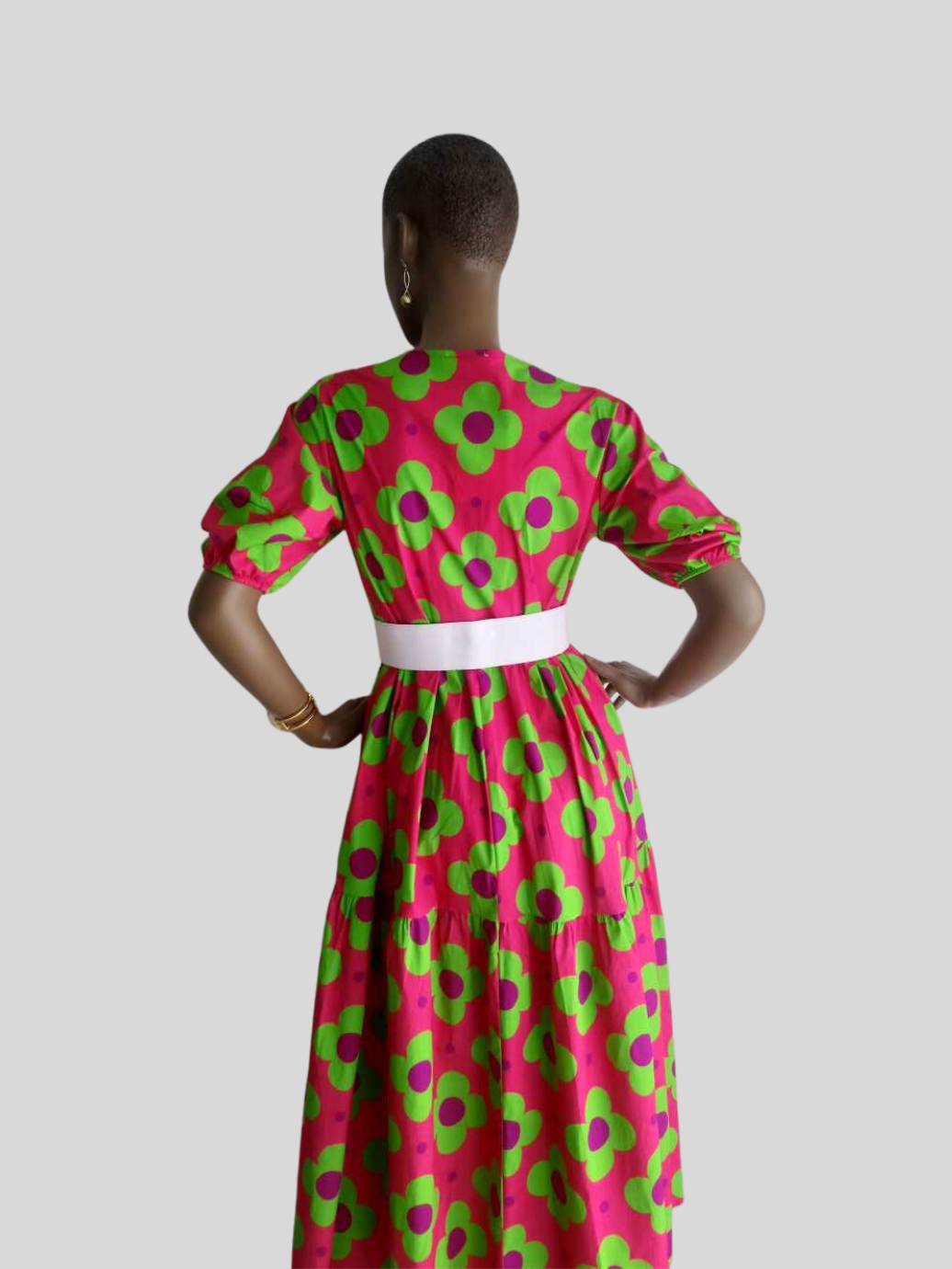 Robe CORAIL ROUGE imprimée à fleurs
